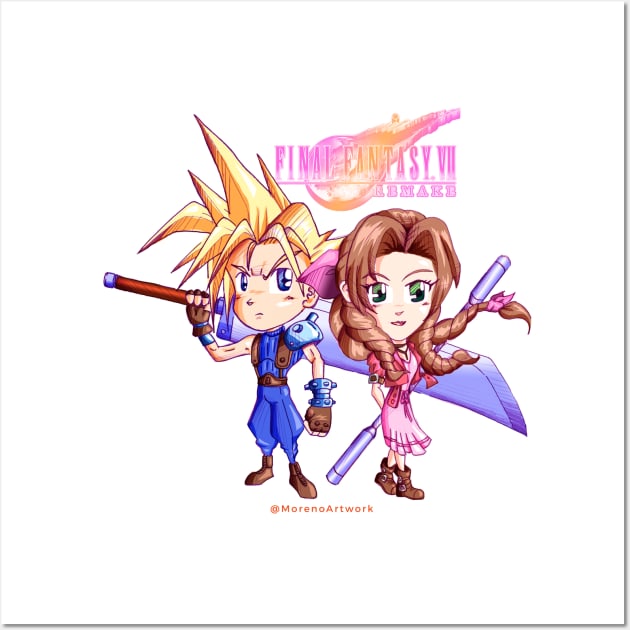 Cloud Loves Aerith ファイナルファンタジーＶＩＩ Wall Art by MorenoArtwork